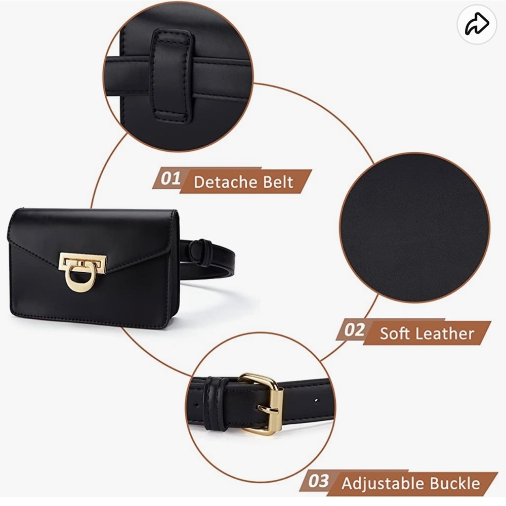 Black crossbody / Fanny pack - Picture 4 of 7